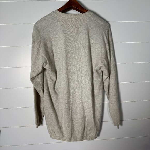 Malo 100% Cashmere Cardigan & Short Sleeve Sweater Set Oatmeal Size Medium - Picture 5 of 14